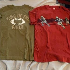 Two Gymboree Football short sleeve shirts Sz 8